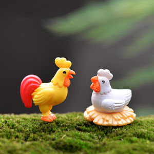Miniatures de poulets, coqs et poules simulés pour décorations paysagères, miniatures de poulets, breloques, ornements de bureau, accessoires de bricolage - Product Image 1