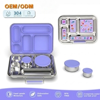 Aohea, fabricant chinois, boîte à bento en acier inoxydable 304 de qualité alimentaire, multi-compartiments, couvercle hermétique, facile à nettoyer, boîtes à repas pour la préparation des repas