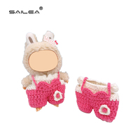 Vente en gros directe usine SAILEA Vêtements de poupée Labu Bubble Mart en peluche crochetée, imprimés multicolores tendance, emballage inclus