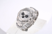 Luxuriöse Herren-Quarzuhr mit 43mm Edelstahlarmband, Analog-Zifferblatt, Kristallglas und Wasserdichtigkeit