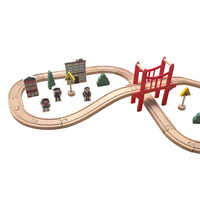Ensemble de rails de train en bois avec trains magnétiques et voies ferrées pour jouets éducatifs, 39 pièces, conception intelligente