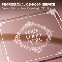 Carte d'invitation de mariage personnalisée en acrylique or rose de luxe, esthétique, impression UV personnalisée, carte de vœux pour célébration formelle