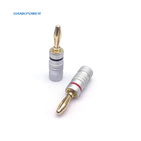 Connecteur audio pour haut-parleur mâle en cuivre plaqué or 24 carats de haute qualité, droit, 4 mm, type banane, pour Nakamichi
