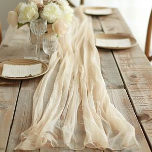 All'ingrosso evento personalizzato di nozze Chiffon Cheesecloth runner da tavolo 10ft <span class=keywords><strong>per</strong></span> la festa - Product Image 2
