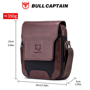กระเป๋าหนังแท้ BULLCAPTAIN รุ่นคลาสสิค ดีไซน์แบบสะพายข้าง กันน้ำ  รับทำโลโก้ตามสั่ง  กระเป๋าผู้ชาย  OEM ODM - Product Image 6