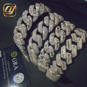 14 15 16MM Cuban Link Bracelet 925 Sterling Silver VVS Moissanite Diamond <b>Iced</b> <b>Out</b> Cuban Link <b>Chain</b> Hip Hop Jewelry Bracelet - Product Image 4