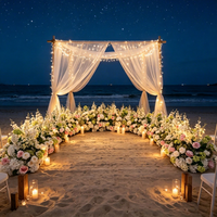 Arrangement floral de mariage personnalisé, fleurs artificielles en soie faites à la main, fleurs mixtes roses et blanches, ensemble de fleurs hautes pour les allées de mariage, pour le sol de la salle de mariage
