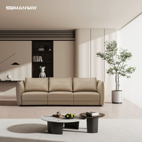 Meubles de salon de style pour la maison Ensemble de canapés modulaires en cuir 3 places Canapé sectionnel en forme de I