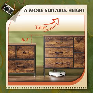 Tủ quần áo bằng gỗ cho phòng ngủ với 5 ngăn kéo, tủ rộng ngăn kéo cho phòng ngủ, tủ vải cho phòng khách - Product Image 6