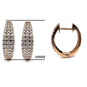 Direct Factory Great Offer Best Quality Classic Luxury 18k Solid Rose Gold Natural Diamond Small Huggie Hoop Earrings Gift Party - Product Image 2