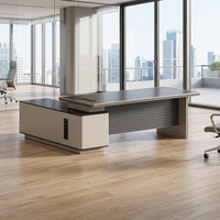 Bureau de direction en forme de L, design moderne haut de gamme, pour PDG, directeur général, patron, fabriqué par une usine de meubles de bureau