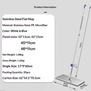 Mopa Telescópica Manos Libres 2024 <span class=keywords><strong>de</strong></span> Acero Inoxidable para el Hogar, Limpieza en un Solo Paso, Plana Grande, para Personas Perezosas, Mágica <span class=keywords><strong>de</strong></span> <span class=keywords><strong>Fregar</strong></span> y Escurrir - Product Image 2