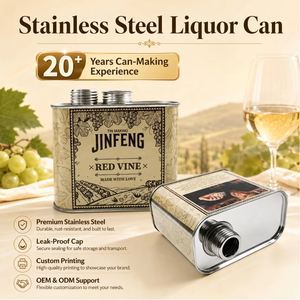 500ml Stainless Steel Wine Can Portable Liquor Storage <b>Metal</b> Can Alcohol Beverage Container for Outdoor Travel Custom Logo - Product Image 1