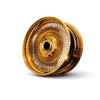 Velg Roda Lapis Emas Elektroplating Model Straight Lace Wire Spoke 72/100 Spoke Deep Dish Ukuran Kustom Pengganti Roda Sedan Klasik