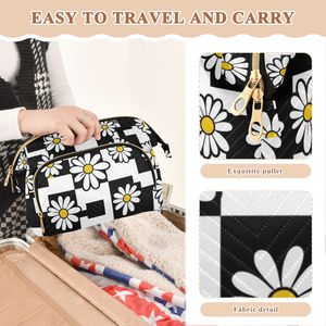 Wholesale Daisy Printed Custom Cosmetic <b>Bag</b> with <b>Toiletry</b> Bottles Set Zipper Makeup Pouch <b>Travel</b> <b>Toiletry</b> <b>Bag</b> - Product Image 3
