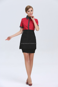 Đồng Phục Nhân Viên Khách Sạn Thời Trang Cho Nữ Đồng Phục Tiếp Tân Khách Sạn Thời Trang Đồng Phục Công Ty Nữ Màu Đỏ Mùa Hè 100 Bộ - Product Image 4