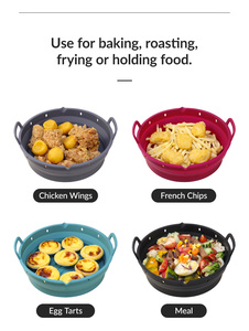 Revêtement en silicone antiadhésif pour friteuse à air, rond, réutilisable, résistant à la chaleur, compatible lave-vaisselle, pour une utilisation facile et propre - Product Image 5