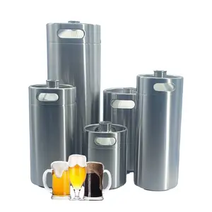 Barril de cerveja vazio para uso doméstico, mini barril de aço inoxidável SUS304 2l 3.6l 4l 5l 10l de dois litros