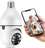Qearim – mini caméra ip wifi numérique, dispositif de sécurité pour maison intelligente, P2P, sans fil, 360 degrés, lumière PTZ, ampoule wifi