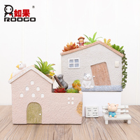 Pot de fleurs en résine de 8,7 pouces, maison de dessin animé, pot à succulentes, maison de rêve mignonne, pot de plantes, décoration ludique pour la maison et la chambre d'enfants, cadeau charmant
