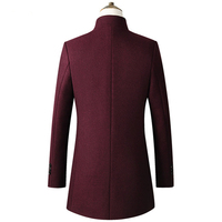 Veste en laine d'hiver pour homme, manteau en laine de haute qualité, col décontracté et ajusté, manteau long en laine pour homme, col en coton respirant