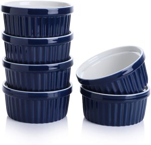 Ramekins en porcelaine, plats à soufflés, crème brûlée, empilables, plat à tarte pour Pudding, épinards, bleus - Product Image 5