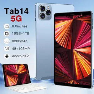 Tab14 16GB + 1TB Android, Tablet PC portabel Dual Android 8.0 inci Tablet inci baru