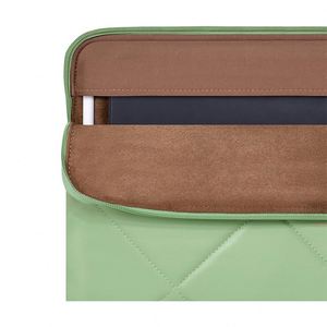 Custom Portable Slim Cute Quilted Cover <b>Bag</b> Faux Vegan Leather Laptop Sleeve Carrying Case - Product Image 2