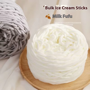 Zapatillas de ganchillo de hilo de poliéster 100% al por mayor bola grande tira de hielo pequeña diseño DIY <span class=keywords><strong>zapatos</strong></span> lana gruesa algodón hebra única grande - Product Image 1