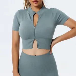 Ensemble de vêtements de sport athlétiques personnalisés en usine, ensemble de veste de yoga, vêtements d'entraînement sans couture, vêtements de sport pour femmes, ensemble de sport, ensemble de yoga - Product Image 3