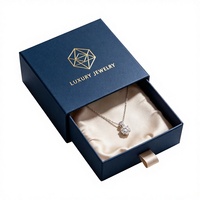 Boîte cadeau de luxe personnalisée en carton rigide avec tiroir coulissant pour bijoux, impression de logo sur mesure, vente en gros