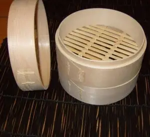 Cesta de vapor de bambú hecha a mano para mini bollo Comida China Vaporizadores de calidad premium