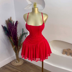 strapless open back dress Goddess Kaftan maxi Dress - Red Kaftan maxi dress main image 1