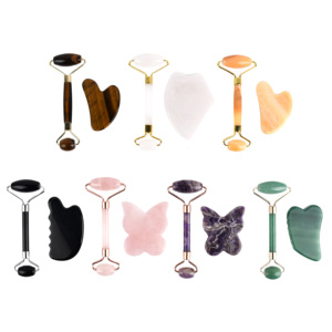 Juego de rodillo de jade y Guasha para masaje facial Crystal Jade y Gua Sha Set Face Roller Superventas - Product Image 2