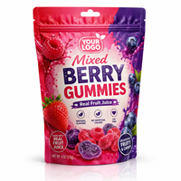 Gemengde Bessen Gummies Mylar Zakje ZA Verpakking 3,5g Op maat bedrukte staande pouch voor fruit snoepjes verpakking
