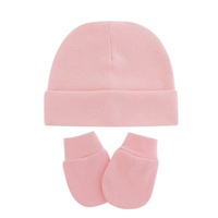 Gorros de Algodón para Bebé, Conjunto de Gorro y Guantes para Bebé, Gorros y Manoplas para Recién Nacido