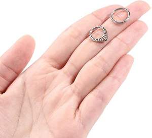 Lotus 16G Boucles d'oreilles Septum Daith en Acier Chirurgical 316L, Anneau Clicker 2 Pièces pour Nez, Tragus, Hélix, Rook, Bijoux de Piercing Cartilage - Product Image 6