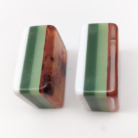 Fichas de Mahjong Americanas con Diseño de Caparazón de Tortuga, 160 Piezas Acrílicas Grabadas, 4 Capas, Patrón Clásico Vintage, Color Marrón Marfil con Vetas de Madera, Juego Premium