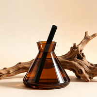 Diffuseur de parfum en verre en forme de cône, bouteille en verre de 200 ml, bouteille à embout conique pour la décoration de la maison et du bureau
