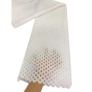 NI.AI tela de encaje africano 5 yardas cordón elegante tela de encaje blanco para Aso Ebi - Product Image 1