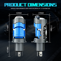 Mini projecteur laser JHS H4, ampoule de phare LED Fisheye Bi-LED, 8000 lumens, 6000K, pour moto et voiture
