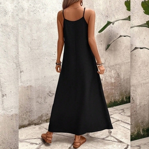 ชุดคลุมชายหาดสำหรับผู้หญิง ชุดเดรสยาวหลวมๆ สำหรับวันหยุดพักผ่อน ป้องกันแสงแดด ลายพิมพ์เก๋ๆ แบบผูกคอ แฟชั่น - Product Image 3