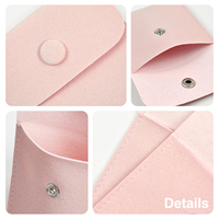 Vente en gros de pochettes à bijoux avec fermeture à pression de 6,5 * 6,5 cm, impression personnalisée, mini pochette pour bague, boucles d'oreilles, emballage de bijoux
