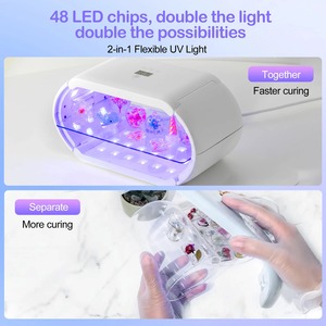 UV <b>Light</b> Resin Double-Sided UV Resin Curing Dryer 48 LED Beads 4 <b>Timer</b> Foldable Molds for Home Use Jewelry Making DIY Crafts - Product Image 2