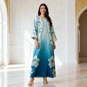 New Design Dubai Style High Quality Fabric Long Fashion Modest <b>Dress</b> Sequins Abaya for Muslim Women Supplier - Product Image 3