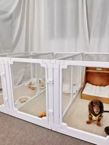 Moderne Stalen Huisdieromheining Massief Plastic Knoopsluiting Binnenhondenvangrail Kooi Anti-Kat Deurbarrière Dierlijk Patroon Gaasmateriaal - Product Image 2