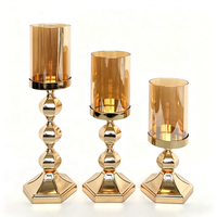 Porte-bougie Hurricane, élégant chandelier à tige haute, bougie pilier en option, taille et finition personnalisables pour table de mariage et décoration intérieure