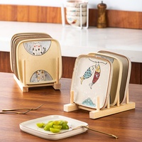 Handbemaltes Niedliches Motiv-Keramik-Tellerset, Quadratische Snackteller mit Katzen- und Koi-Fisch-Designs für den Hausgebrauch