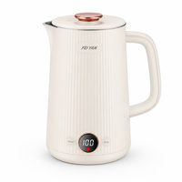 Bouilloire électrique 1,7 L avec contrôle intelligent de la température 45-100 ° C SUS304 Acier inoxydable double couche anti-brûlure 1500W