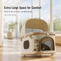 Poussette légère et portable pour animaux de compagnie, avec poignée et sangle détachables, pliage à un bouton, amortisseur de chocs, pour chiens et chats, idéale pour l'extérieur